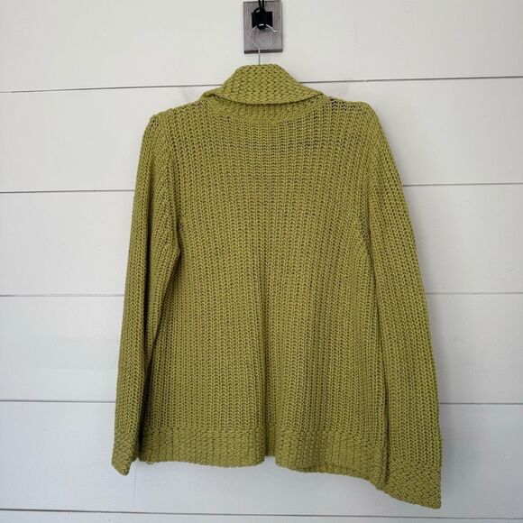 Chico’s Women’s 2 Chunky Green Turtleneck Sweater with Pockets - Picture 3 of 4